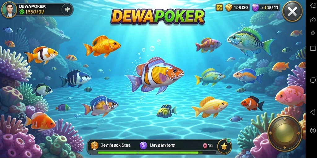 Gameplay seru di DEWAPOKER saat berburu ikan.