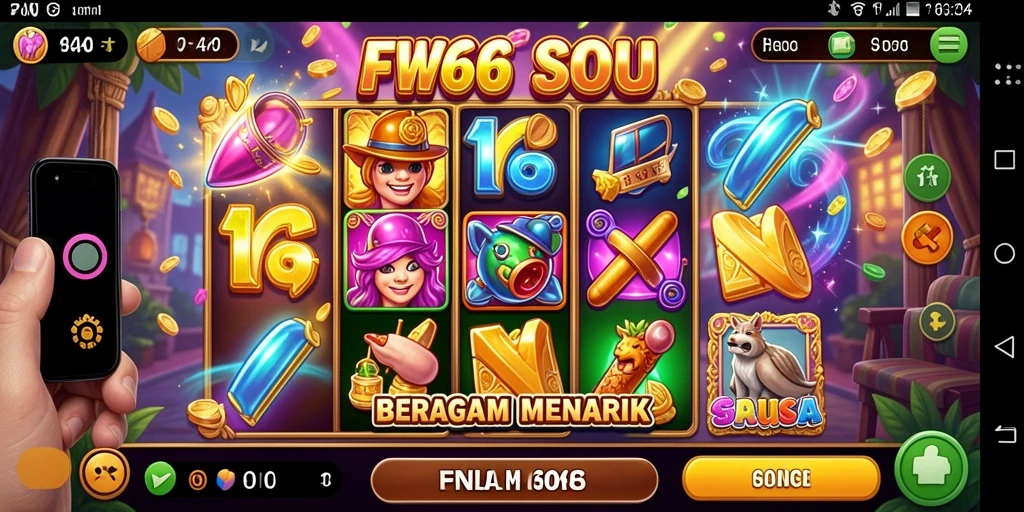 Tampilan layar utama FW66 menampilkan berbagai pilihan permainan Slot.