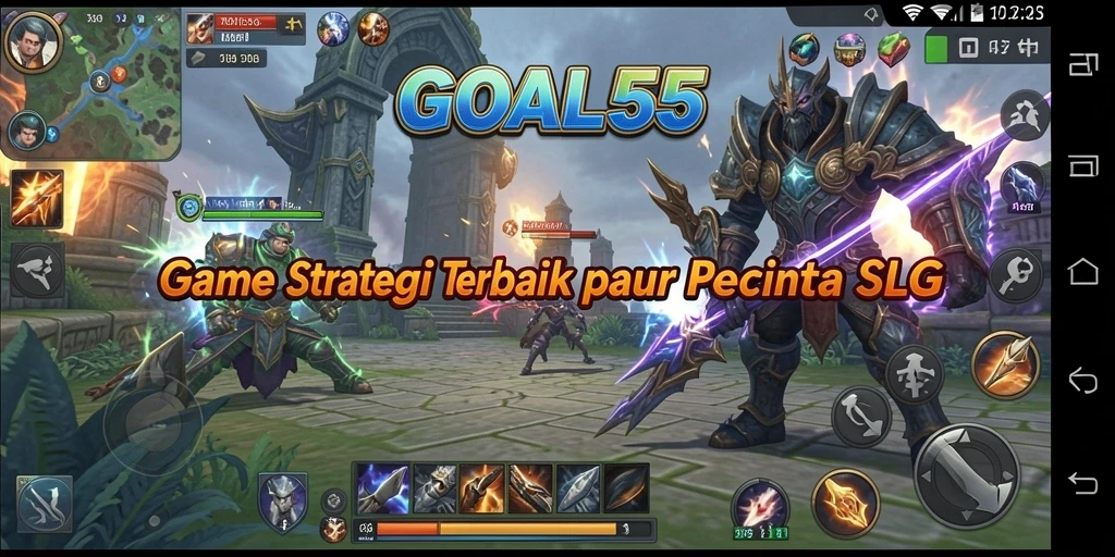 Tampilan gameplay menarik dari GOAL55 yang menampilkan strategi SLG.
