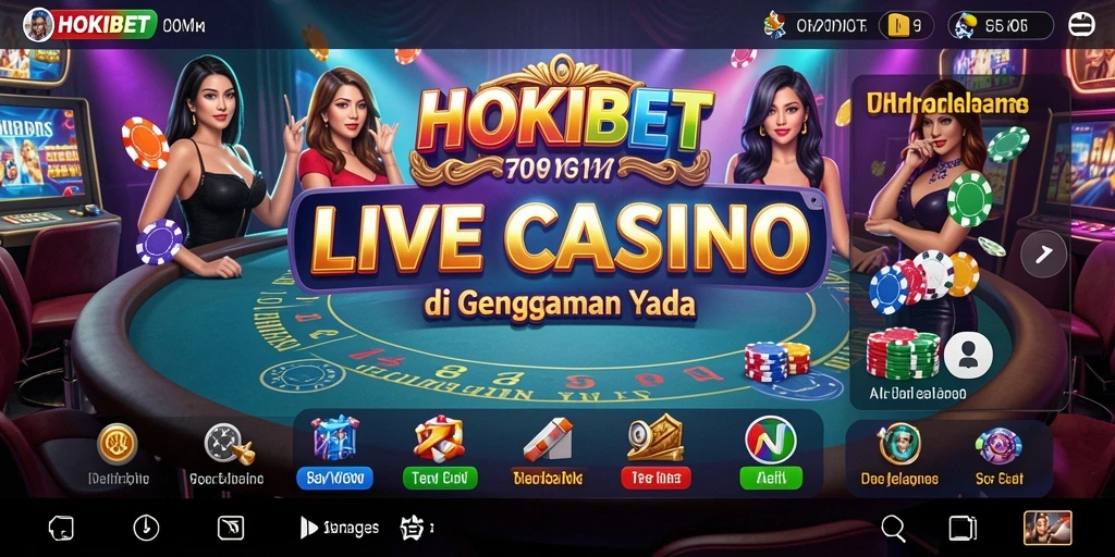 Tampilan gameplay langsung HOKIBET dengan dealer profesional.