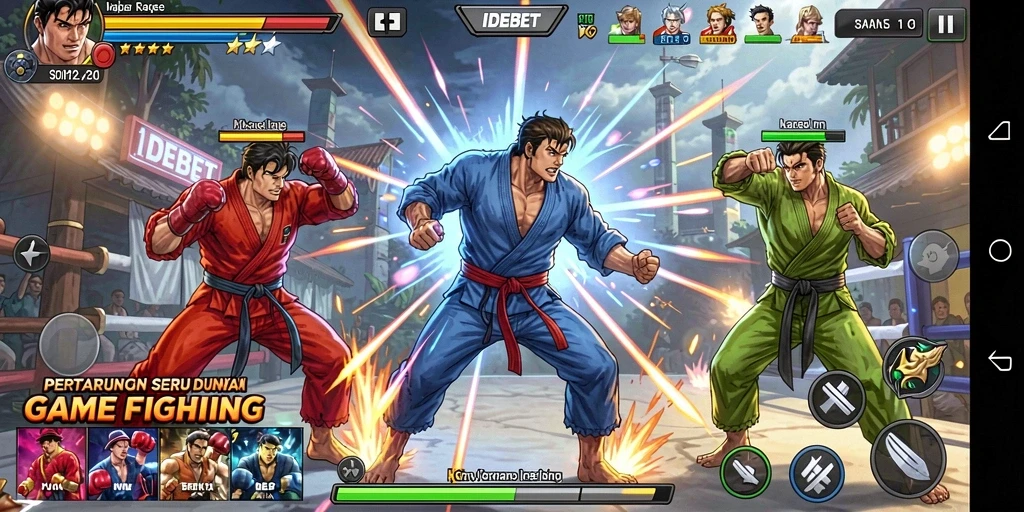 Tangkapan layar gameplay yang menampilkan pertarungan seru di IDEBET.