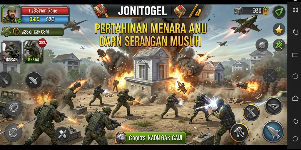 Screenshot utama game JONITOGEL dengan gameplay yang intens.