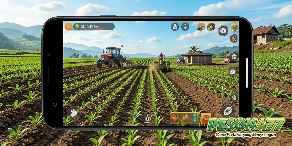 Screenshot PESONA77 menunjukkan aktivitas pertanian yang menggembirakan.