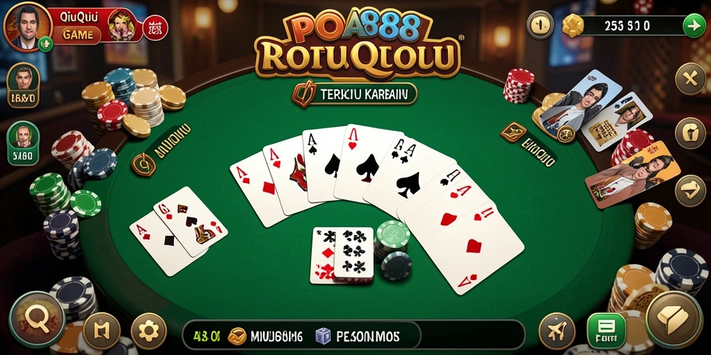 Screenshot utama POA88 menampilkan aksi seru permainan QiuQiu.