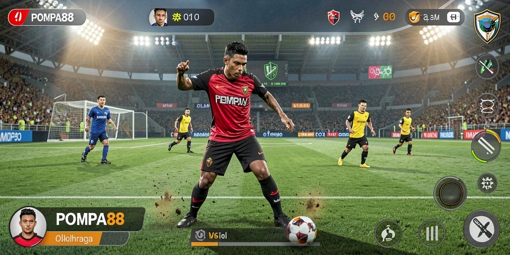 Screenshot gameplay POMPA88 menampilkan keasyikan bermain olahraga.