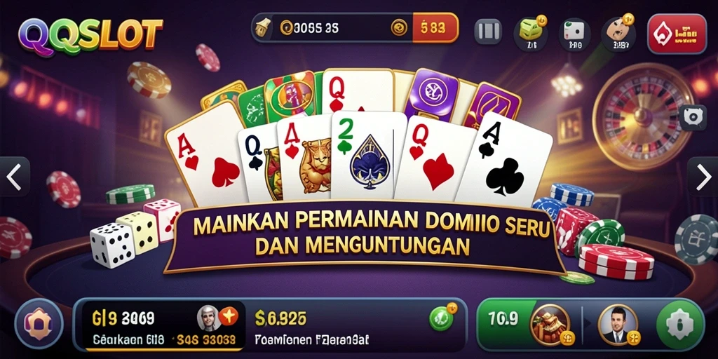 Tampilan gameplay yang seru di QQSLOT dengan berbagai jenis permainan domino.