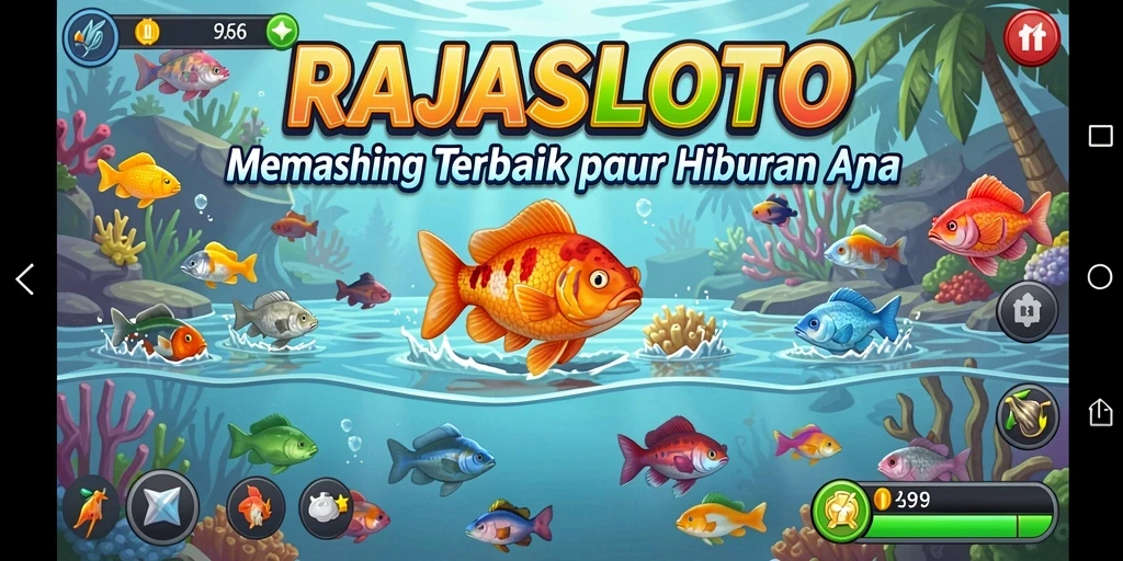 Tampilan menarik dari gameplay memancing di RAJASLOTO