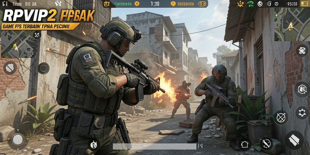 Screenshot RPVIP2 menampilkan momen mendebarkan dalam gameplay FPS.