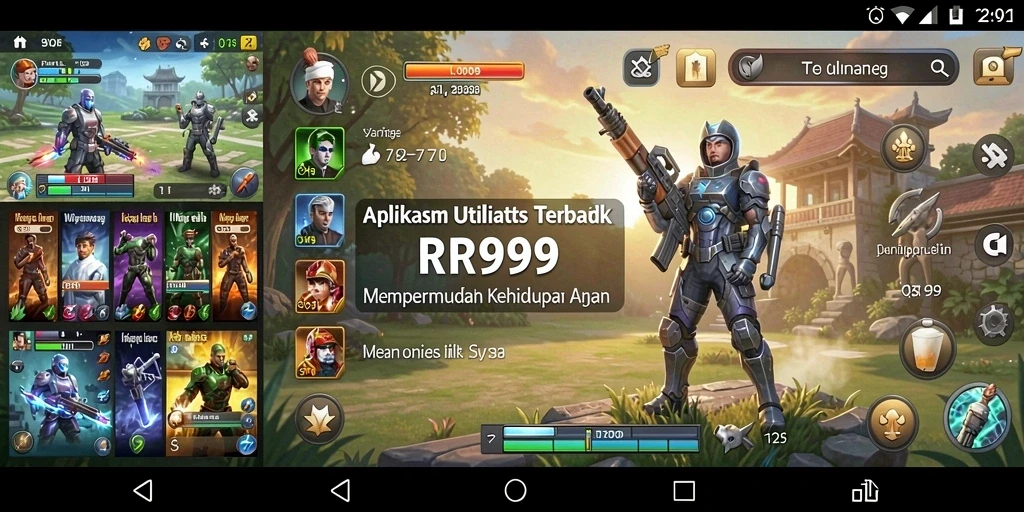 Tampilan antarmuka utama RR999 yang modern dan fungsional.