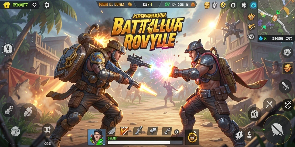 Screenshot gameplay RSNVIP7 menunjukkan aksi pertempuran yang mendebarkan.