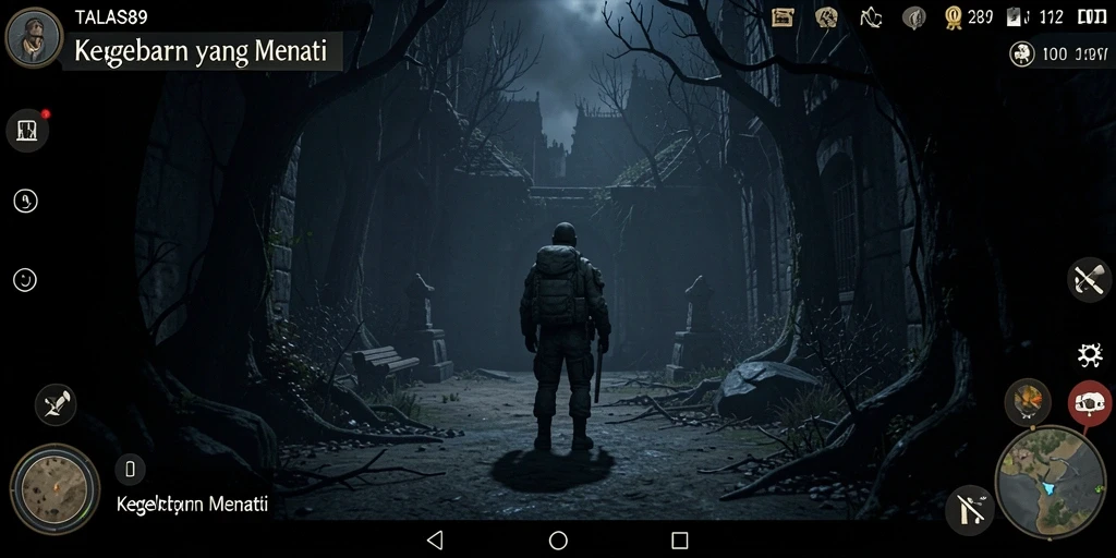 Screenshot menampilkan gameplay mencekam dari TALAS89.