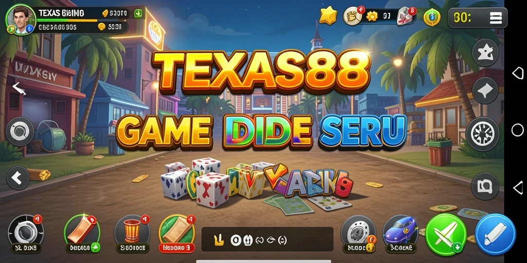 Tampilan utama gameplay TEXAS88 yang menampilkan karakter dalam aksi Idle.