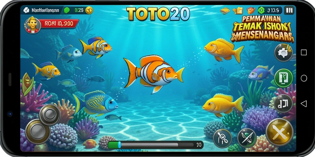 Tampilan screenshot TOTO20 dengan aksi seru menembak ikan.